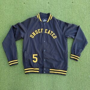 Undefeated Snap Up Varsity Basketball Jacket Black Sz Medium #5 Spellout